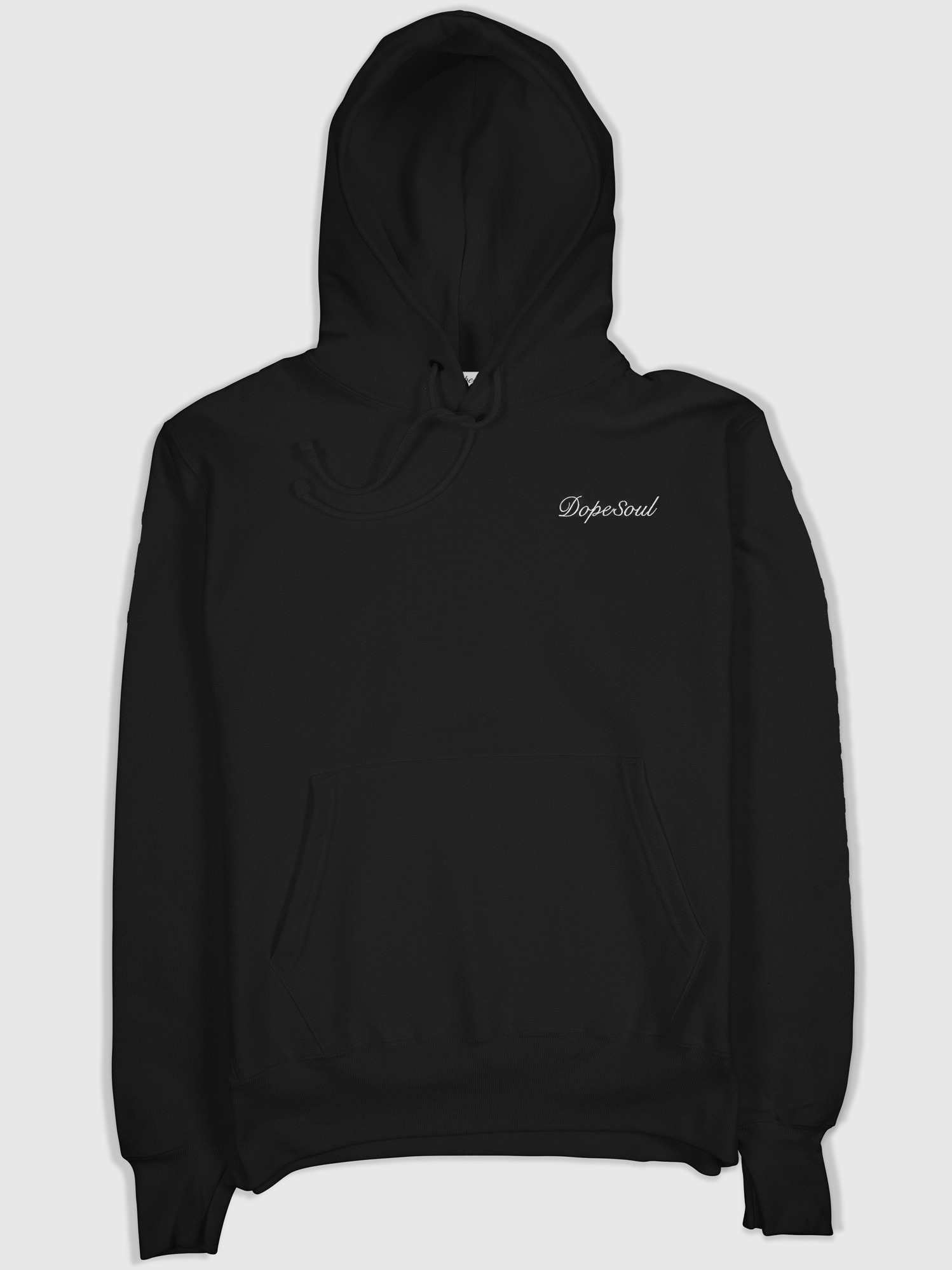 EMBROIDERED BLACK WORDMARK HOODIE product image (1)